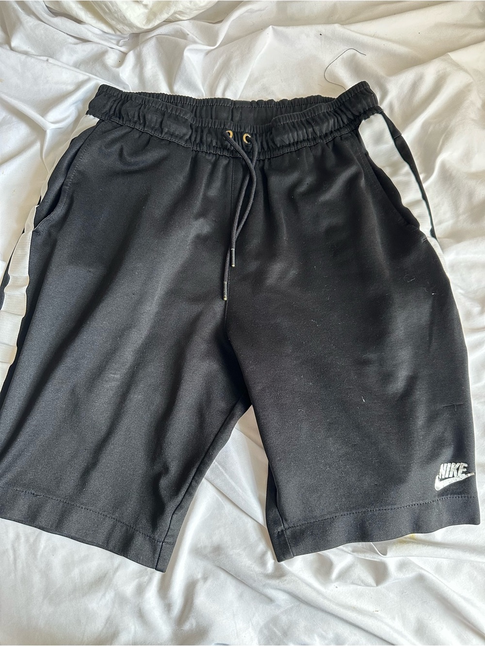Nike Men’s Black Athletic Shorts with White Side Stripe